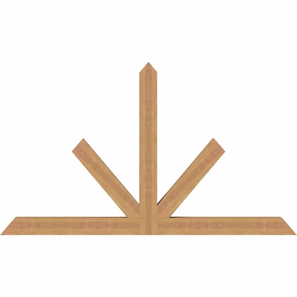 Ekena Millwork Saratoga Timber Gable Bracket, Western Red Cedar, 60"W x 35"H x 3 1/2"D x 3 1/2"F, 14/12 Pitch GBW060X35X0404SAR00SWR - main